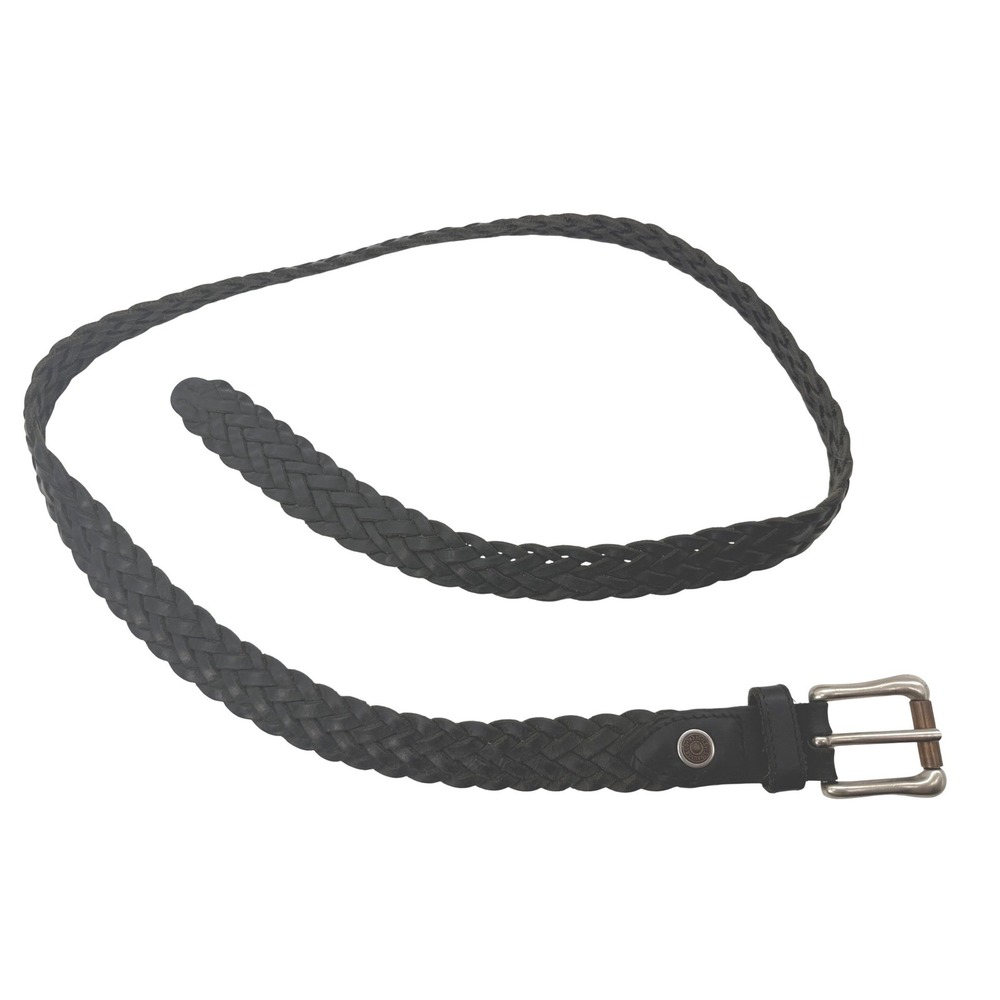 Levi's Genuine Leather Braided Belt Black Woven Western Boho Size 36/90 47" Y2K